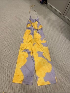 NWT Anthropologie Yellow & Lavender Halter Jumpsuit